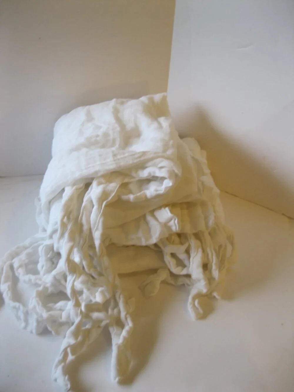 Set of 3 RH Teen Sheer Linen-Cotton Canopy Curtains - White - 42